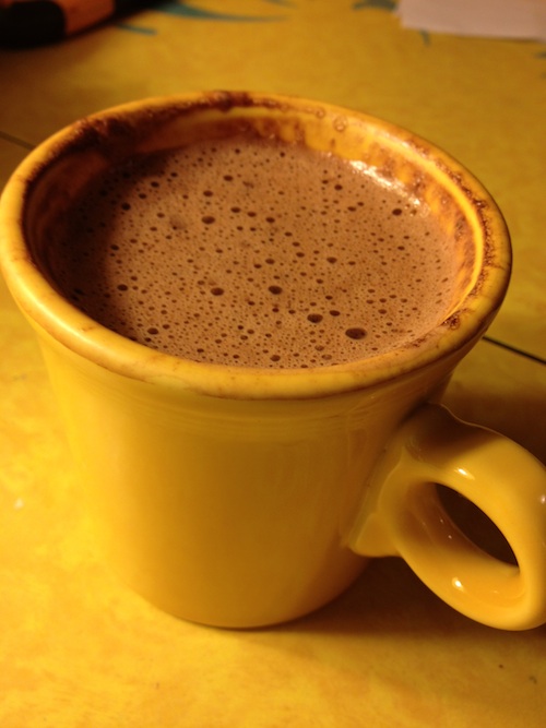 A cup of hot chocolate